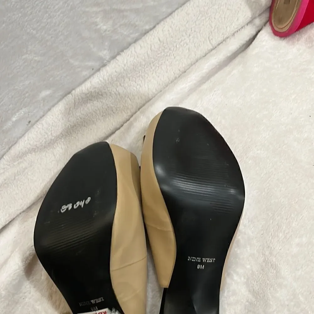 Nine West heels new womens 9 leather tan